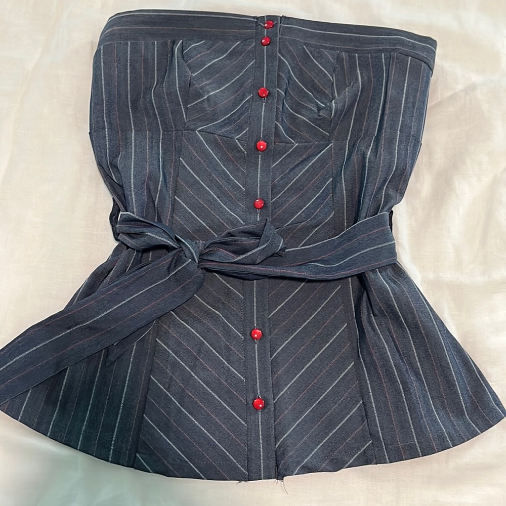 Menswear top with tie detail